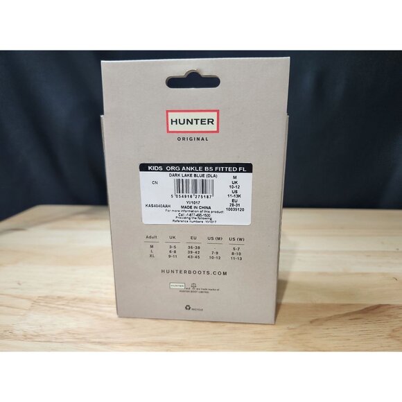 Hunter Boot Socks Kids fitted dark lake blue size M - Picture 2 of 4